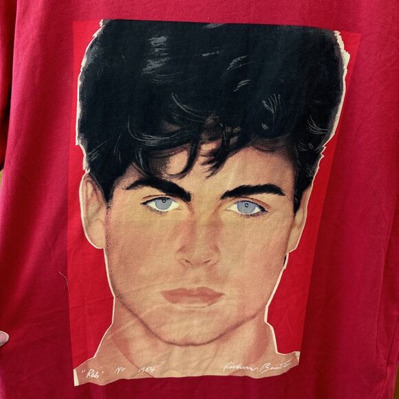 Coach X Richard Bernstein T shirt L Cherry Red Short Sleeve Cotton Pullover Logo - Picture 5 of 10